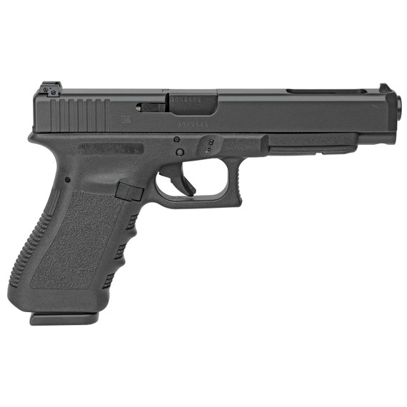 Glock 34 Gen3 Prac/Tac, Striker Fired, Semi-automatic, Polymer Frame Pistol, Long Slide, 9MM, 5.31 in Barrel, Matte Finish, Black, Fixed Sights, 17 Rounds, 2 Magazines, Right Hand G3417AUT