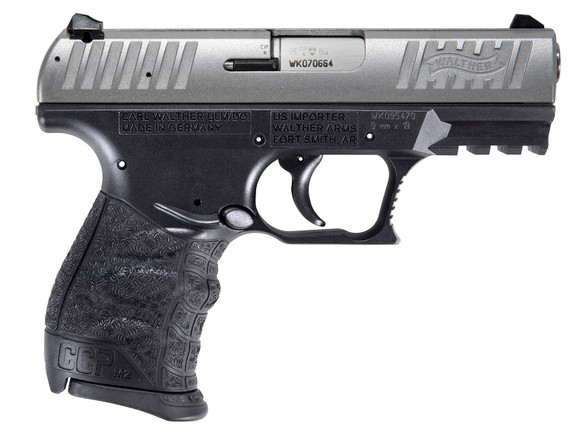 Walther Arms 5083501 CCP M2 + Carry Frame 9mm Luger 8+1 3.54 in Stainless Steel Barrel, Serrated Stainless Steel Slide, Black Polymer Frame w/Picatinny Rail, Black Finger Grooved Grip, Firing Pin/Manual Safety, Pistol
