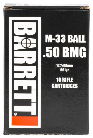 Barrett 14671 Match Grade 50BMG 661gr M33 Ball 10 Per Box/25 Case Centerfire, Rifle Ammunition