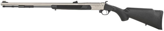 Traditions R74110440S Pursuit XT 50 Cal 209 Primer 26 in Stainless Cerakote Black Synthetic Stock Includes Williams Fiber Optic Sights Black Powder, Rifle