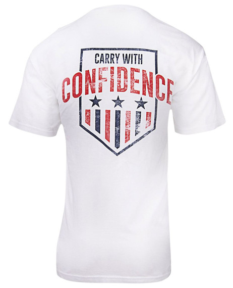Glock AA75106 Carry With Confidence White Cotton Short Sleeve Small Graphic T Shirt