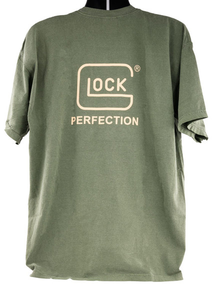Glock AA75150 Perfection Green Cotton Short Sleeve Medium Graphic T Shirt