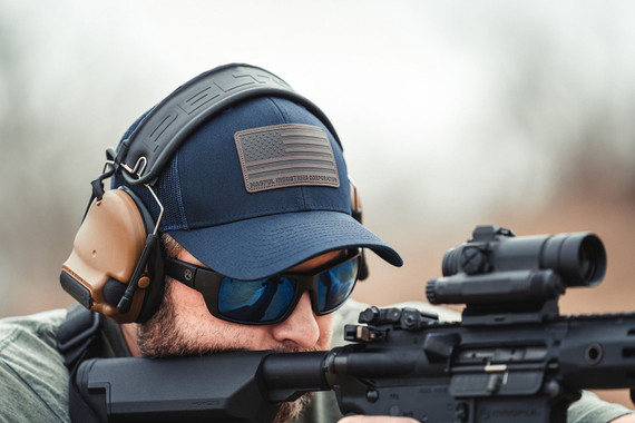 Magpul MAG1212410 Standard Trucker Hat Navy Adjustable Snapback OSFA Structured Leather Patch Hat