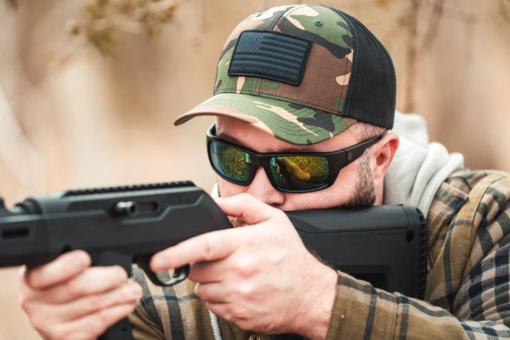 Magpul MAG1215-964 Standard Woodland Camo Adjustable Snapback OSFA Structured Woven American Flag Patch