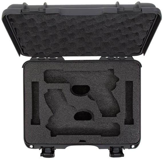 Nanuk 910GLOCK7 910 Glock Compatible 2 Up, Pistol Case Graphite Resin w/ Closed-Cell Foam Padding 13.20 in L x 9.20 in W x 4.10 in H Interior Dimensions