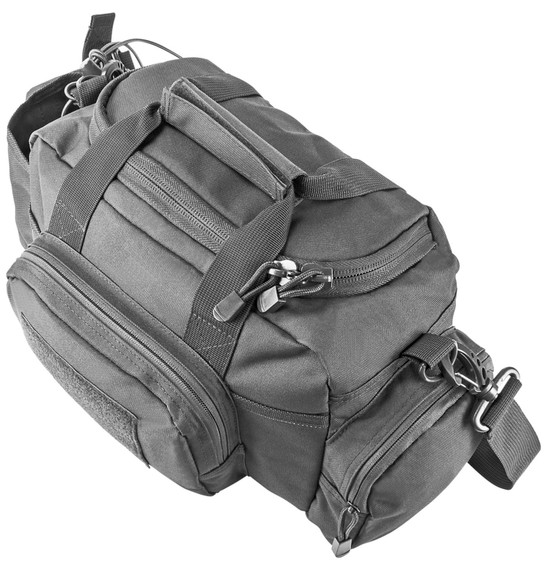 NcStar CVSRB2985U VISM Small Range Bag Side Pockets, PALs Webbing, Carry Handles/Adjustable Shoulder Strap, 12 inL x 5 inW x 7 inH Interior Dimensions Urban Gray