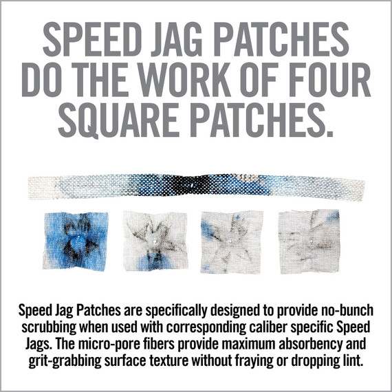 Real Avid AVBMPATCH4L Bore-Max Speed Jag Patches Refill 9mm/45 Cal, Handgun 4 inL Synthetic 250 Per Box