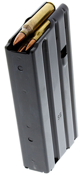 DuraMag 2023041178CPD SS 20rd 223 Rem/300 Blackout/5.56x45mm NATO for AR-15 Black w/Orange Follower, Magazine