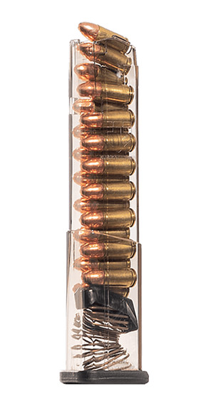 ETS Group GLK43X19, Pistol Mags 19rd Extended 9mm Luger Compatible w/ Glock 43X/48 Clear Polymer, Magazine