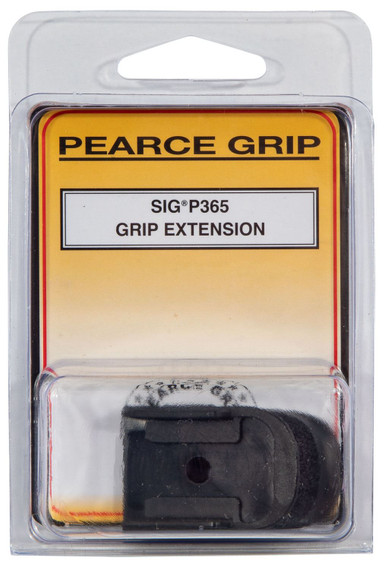 Pearce Grip PG365 Grip Extension made of Polymer with Texture Black Finish & 5/8 in Gripping Surface for Sig P365 with 10rd Mags