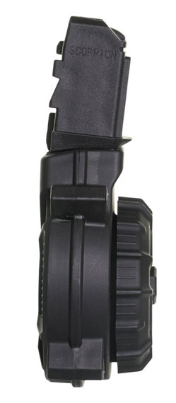 ProMag DRMA22 Standard 50rd Drum 9mm Luger Fits CZ Scorpion Black DuPont Zytel Polymer, Magazine