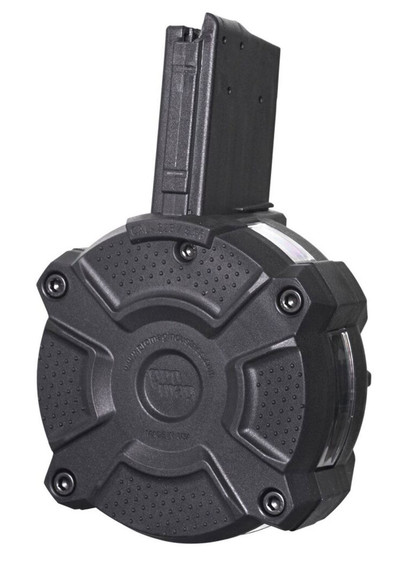 ProMag DRMA24 Standard 65rd Drum w/ Capacity Window 223 Rem/5.56x45mm Fits AR-15 Black DuPont Zytel Polymer, Magazine