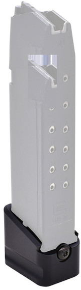 Warne MEG1754BLK, Magazine Extension made of 6061-T6 Aluminum with Hardcoat Anodized Black Finish for Glock 17, 22, Magazines (Adds 5rds 9mm Luger, 4rds 40 S&W)