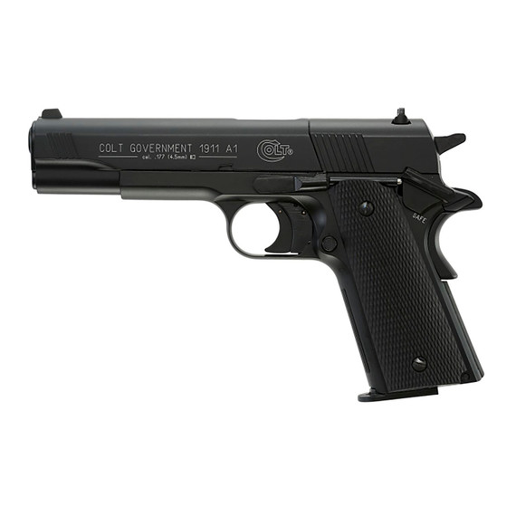 Umarex Colt Air Guns 2254000 Colt 1911 CO2 177 Pellet 8 Black Frame Black Polymer Grip