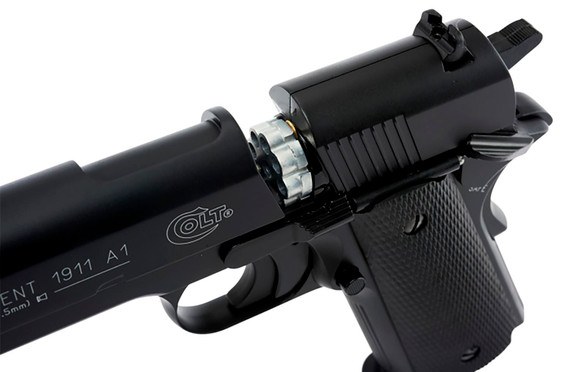 Umarex Colt Air Guns 2254000 Colt 1911 CO2 177 Pellet 8 Black Frame Black Polymer Grip