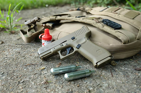 Umarex Glock Air Guns 2255212 G19X BB Gun, Pistol CO2 177 BB, 18+1, Coyote Polymer Grips