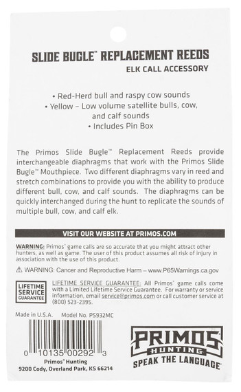 Primos PS932MC Slide Bugle Replacement Diaphragm Red/Yellow 2 Per Pkg