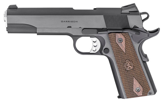Springfield Armory PX9420 1911 Garrison 45 ACP 7+1, 5 in Stainless Match Grade Steel Barrel, Salt Blued Serrated Carbon Steel Slide, Blued Steel Frame w/Beavertail, Thin-Line Wood Grip, Pistol