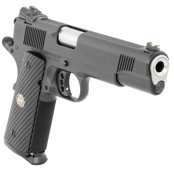 Wilson Combat CQBEFS9 CQB Elite 9mm Luger 10+1 5 in Match Grade Barrel, Black Serrated Carbon Steel Slide, Black Armor-Tuff Carbon Steel Frame w/Beavertail, Black G10 Grip, Pistol