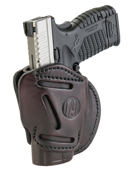 1791 Gunleather 3WH4SBRA 3-Way IWB/OWB Size 04 Signature Brown Leather Belt Loop Fits Springfield XD Fits Walther PPS Fits Springfield XDS Fits Taurus G2C Hand, Holster