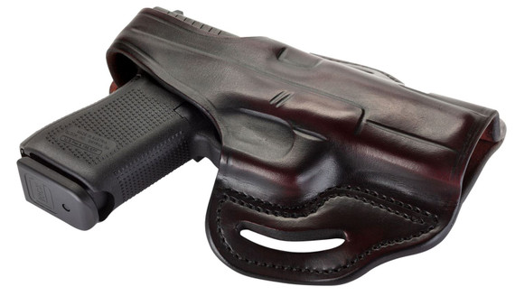 1791 Gunleather BHX3SBRR BHX OWB Size 03 Signature Brown Leather Belt Slide Compatible w/Glock 17/S&W M&P Shield/Sig P228 Right Hand, Holster