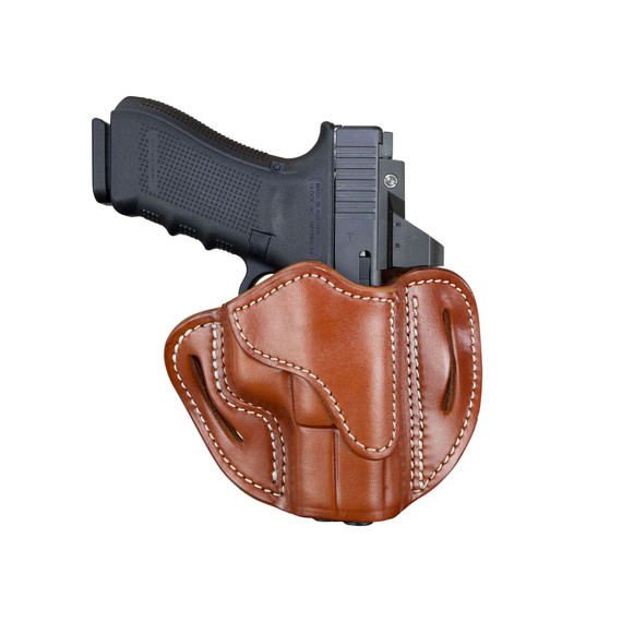 1791 Gunleather ORBH21CBRR BH2.1 Optic Ready OWB Size 2.1 Classic Brown Leather Belt Slide Compatible w/Glock 17/S&W M&P Shield/Springfield XD Right Hand, Holster