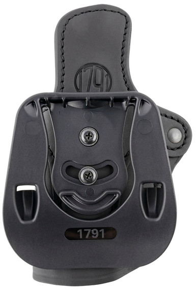 1791 Gunleather ORPDH24SBLR BH2.4 Optic Ready OWB 2.4 Stealth Black Leather Paddle Fits Walther PPQ/Sig P320/Springfield XD-M, Holster