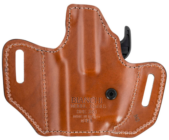 Bianchi 32831 Allusion Assent Pro-Fit OWB Size 13b Tan Leather Belt Slide Compatible w/FN FNS/Ruger Security-9/Glock 1919X/23/45 Fits 4 in Barrel Belt Up to 1.50 in Wide Right Hand, Holster