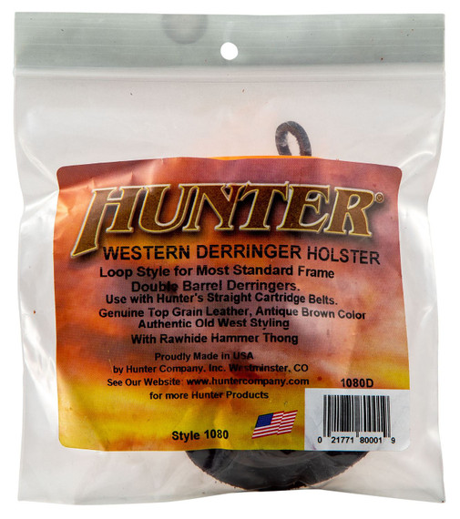 Hunter Company 10801 Western Belt Brown Leather Belt Loop Fits Derringer Right Hand, Holster