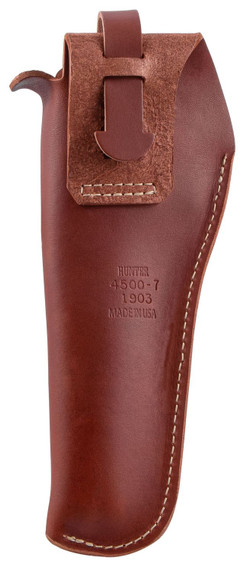 Hunter Company 45007 VersaFit OWB Size 7 Brown Leather Belt Loop Fits .22 Semi-Auto Fits 5.50-6.75 in Barrel Right Hand, Holster