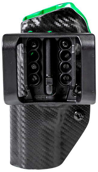 Uncle Mikes 54RNC95BGR Range/Competition OWB Black/Green Carbon Fiber/Boltaron Belt Slide Fits Ruger MKIV 22/45 Right Hand, Holster