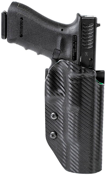 Uncle Mikes 54RNC95BGR Range/Competition OWB Black/Green Carbon Fiber/Boltaron Belt Slide Fits Ruger MKIV 22/45 Right Hand, Holster