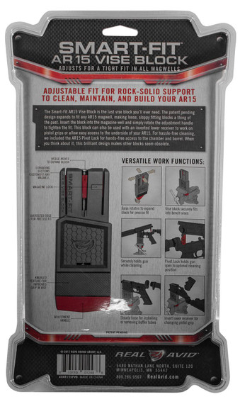 Real Avid AVAR15SFVB Smart-Fit Vise Block Gray/Red Polymer 223 Rem 5.56x45mm NATO, Rifle AR-15