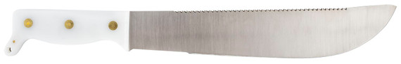 Case 12019 Astronaut M-1 Commemorative 11.75 in Fixed Machete Plain/Saw As-Ground High Carbon Steel Blade/Smooth White Synthetic Handle, Knife
