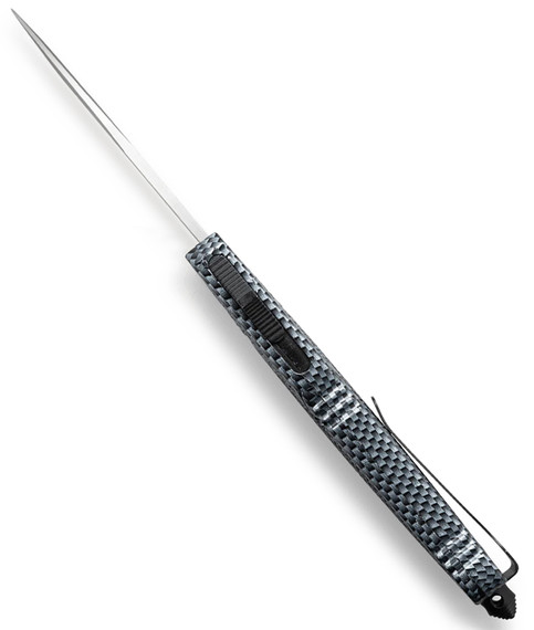 CobraTec Knives LCFCTK1LDAGNS CTK-1 Large 3.75 in OTF Dagger Plain D2 Steel Blade/Carbon Fiber Aluminum Handle Features Glass Breaker Includes Pocket Clip, Knife