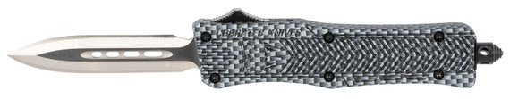 CobraTec Knives SCFCTK1SDADNS CTK-1 Small 2.75 in OTF Dagger Plain D2 Steel Blade/Carbon Fiber Aluminum Handle Features Glass Breaker Includes Pocket Clip, Knife