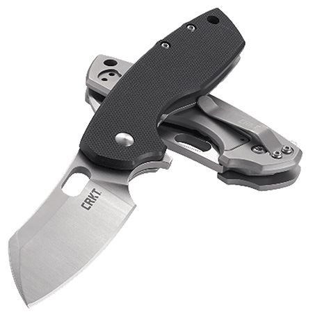 CRKT 5315G Pilar Large 2.67 in Folding Plain Satin 8Cr14MoV SS Blade/Black G10/SS Handle Includes Pocket Clip, Knife