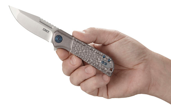 CRKT 6525 Lanny 3.18 in Folding Modified Clip Point Plain Satin 8Cr13MoV SS Blade/Aluminum Handle Includes Pocket Clip, Knife