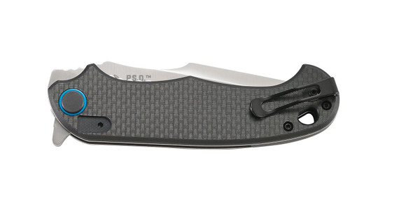 CRKT 7920 P.S.D. 3.63 in Folding Plain Satin 4116 Stainless Steel Blade/ Black Carbon Fiber/G10 Handle Includes Pocket Clip, Knife