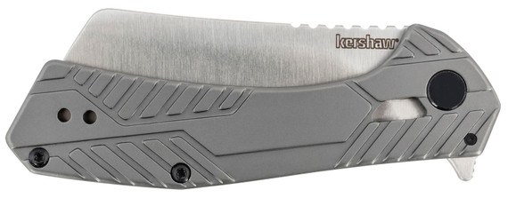 Kershaw 3445 Static 2.90 in Folding Cleaver Plain Satin 8Cr13MoV SS Blade Gray PVD Stainless Steel Handle Includes Pocket Clip, Knife