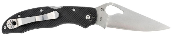 Spyderco BY01GP2 Byrd Harrier 2 3.39 in Folding Clip Point Plain 8Cr13MoV SS Blade Black Textured G10 Handle Includes Pocket Clip, Knife