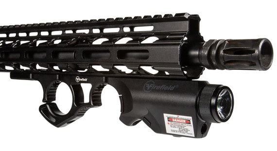 Firefield FF35010K Rival XL Foregrip Flashlight Red Laser Combo Kit Matte Black 75/150 Lumens White LED Light