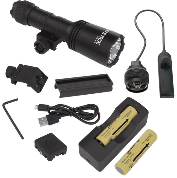 Nightstick LGL170 Rechargeable Full-Size Long Gun Light Kit Black Anodized 1500 Lumens White LED