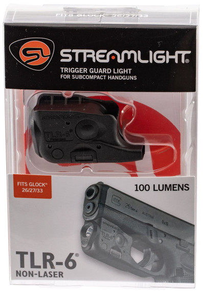 Streamlight 69282 TLR-6 Gun Light Black 100 Lumens White LED Glock 26/27/33 (Light Only)
