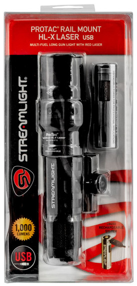 Streamlight 88090 ProTac Rail Mount HL-X Laser Long Gun Light Black Anodized 60/1000 Lumens White LED/Red Laser