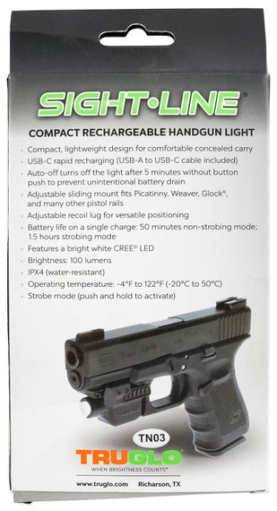 TruGlo TG7620LW Sight-Line Light Matte Black 100 Lumens White CREE LED