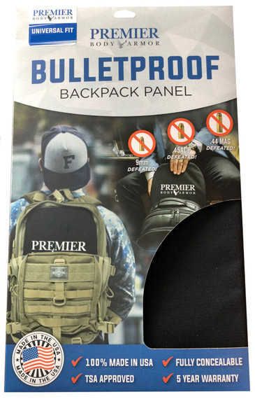 Premier Body Armor BPP9009 Backpack Panel Universal Kevlar Core w/500D Cordura Shell