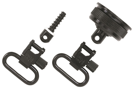 Uncle Mikes 18032 Mag Cap Swivel Set made of Steel with Blued Finish, 1 in Loop Size & Quick Detach Style for 12 Gauge Remington 11-87 Includes Two Super Swivels