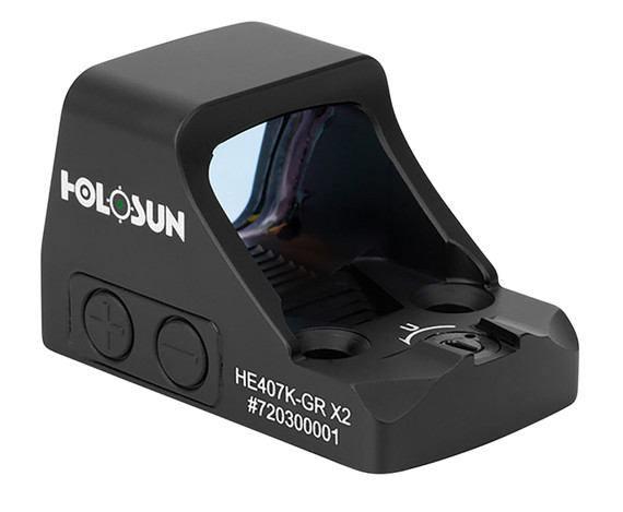 Holosun HE407KGRX2 407 Black Anodized 1 x 0.58 in x 0.77 in 6 MOA Green Dot, Red Dot Sight