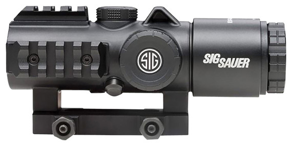 Sig Sauer Electro-Optics SOB33102 Bravo3 Battle Black 3 x 24 mm 300 Blackout Horseshoe Dot Red Reticle, Red Dot Sight
